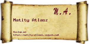 Matity Atlasz névjegykártya